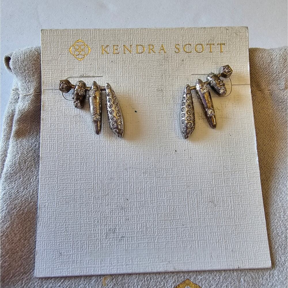 Kendra Scott Selena Rhodium‎ Ear Climbers Earrings New